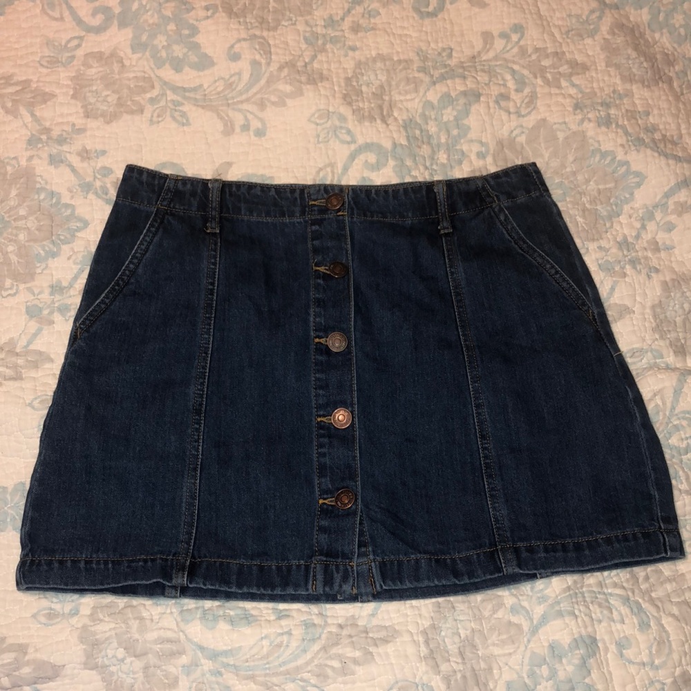 button up jean skirt